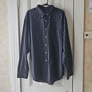 Puritan Wrinkle Resistant Gray Striped Button Down Shirt XL